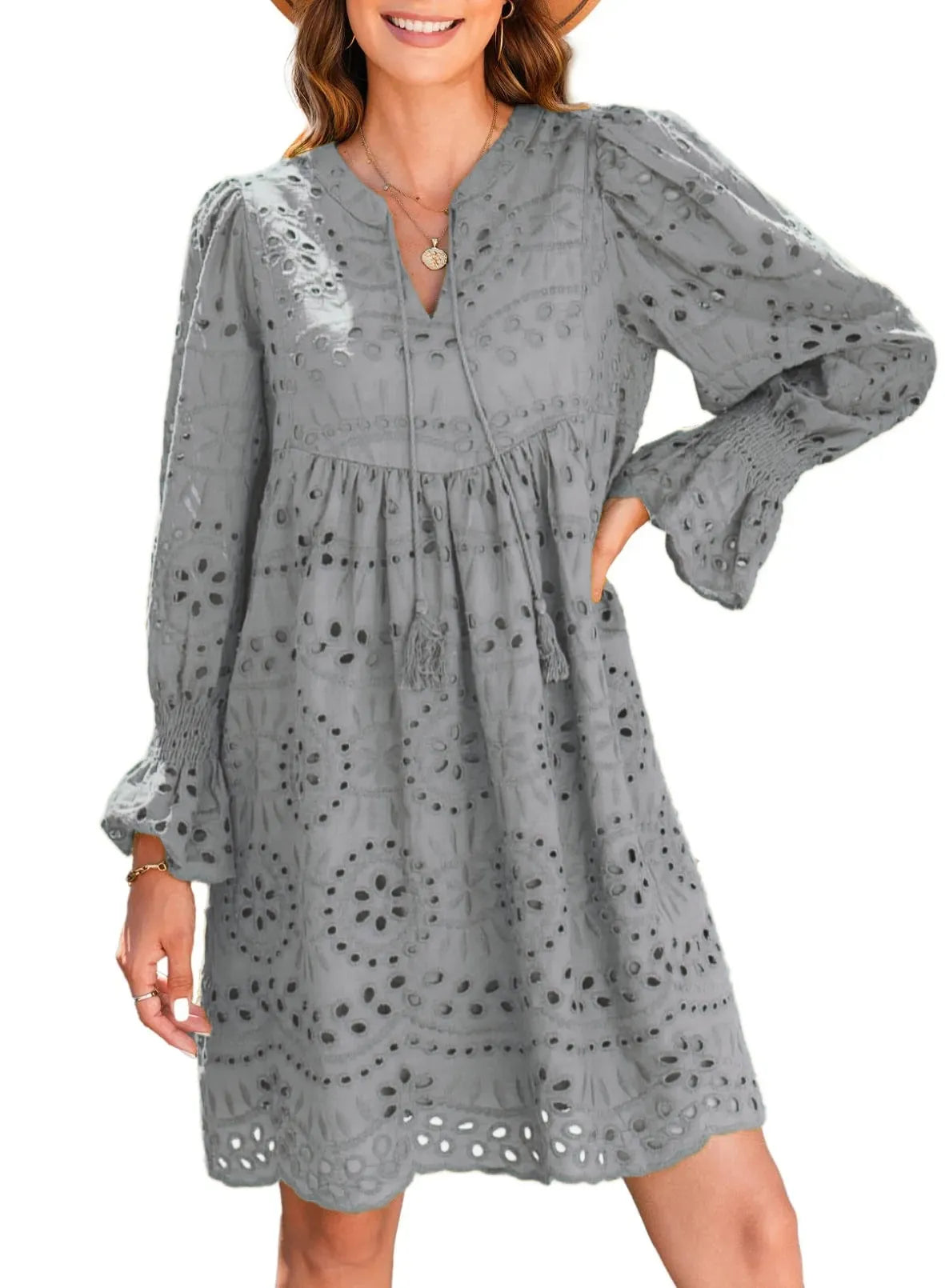 Kirelle - Breathable V-Neck Skirt Dress