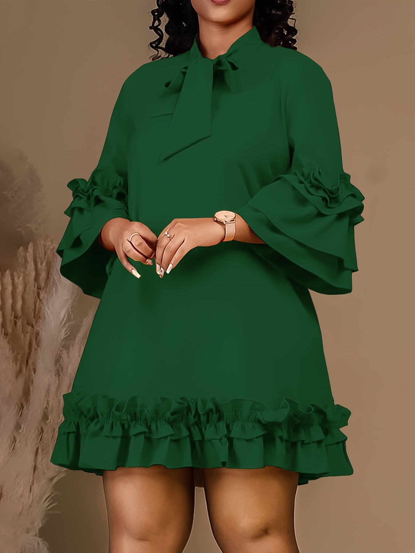 NoirRuffle® | Elegant Bow Tie Dress