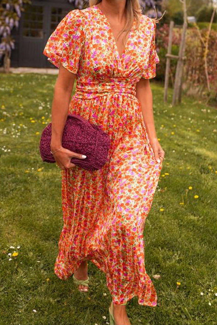 Alora™ | Elegant V-Neck Maxi Dress