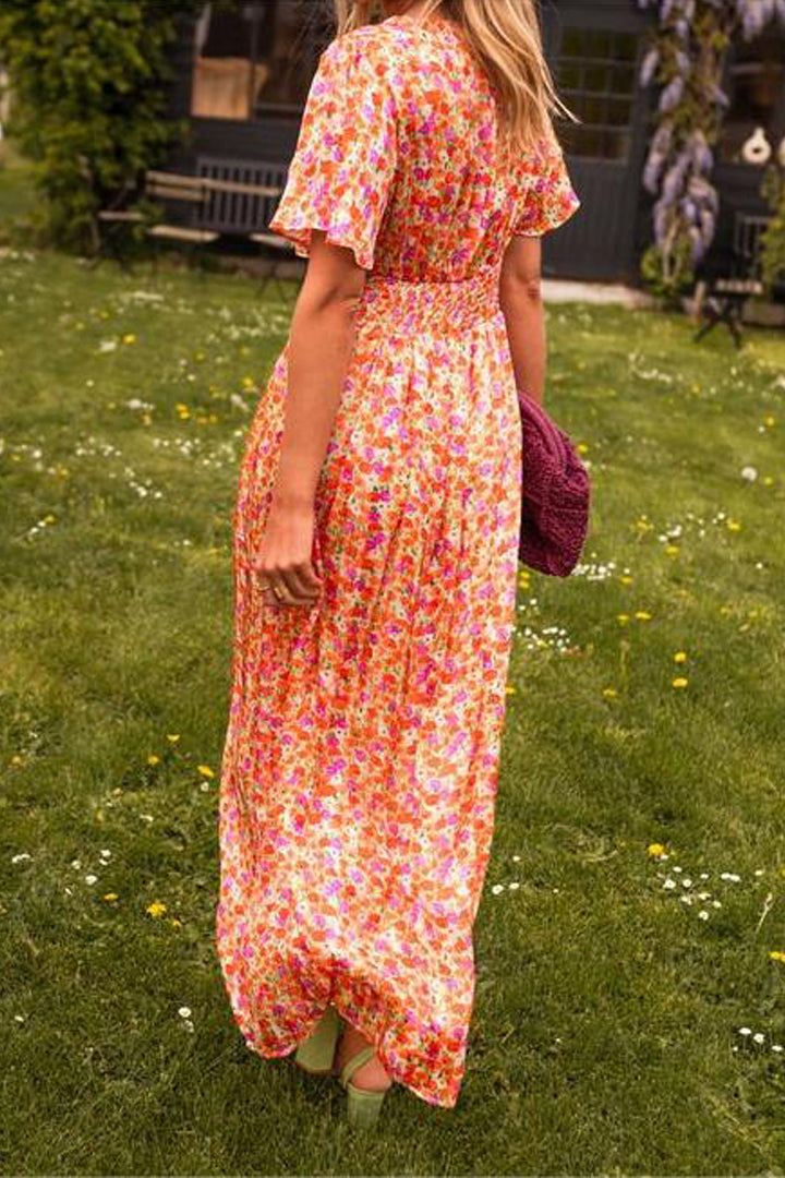 Alora™ | Elegant V-Neck Maxi Dress