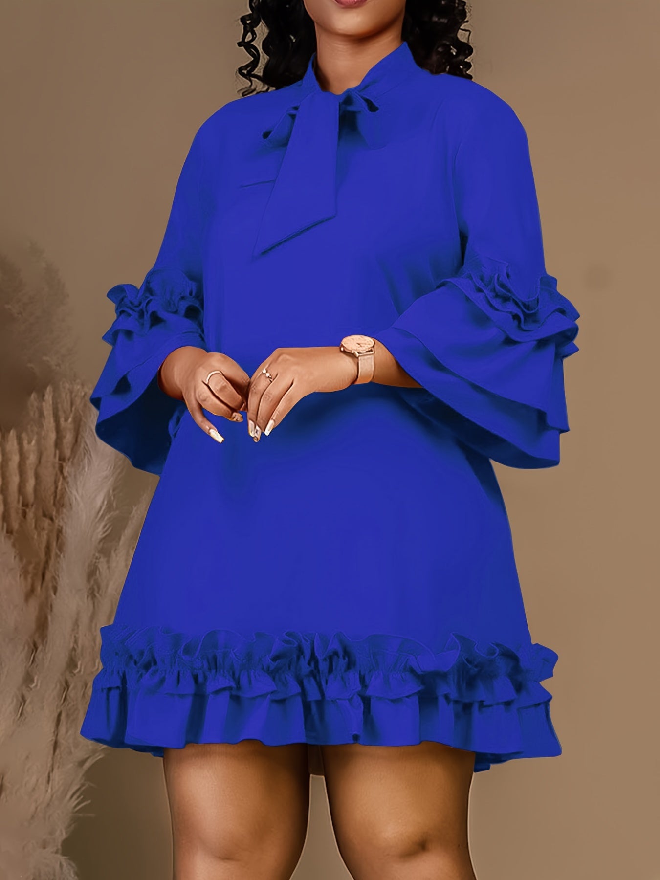 NoirRuffle® | Elegant Bow Tie Dress