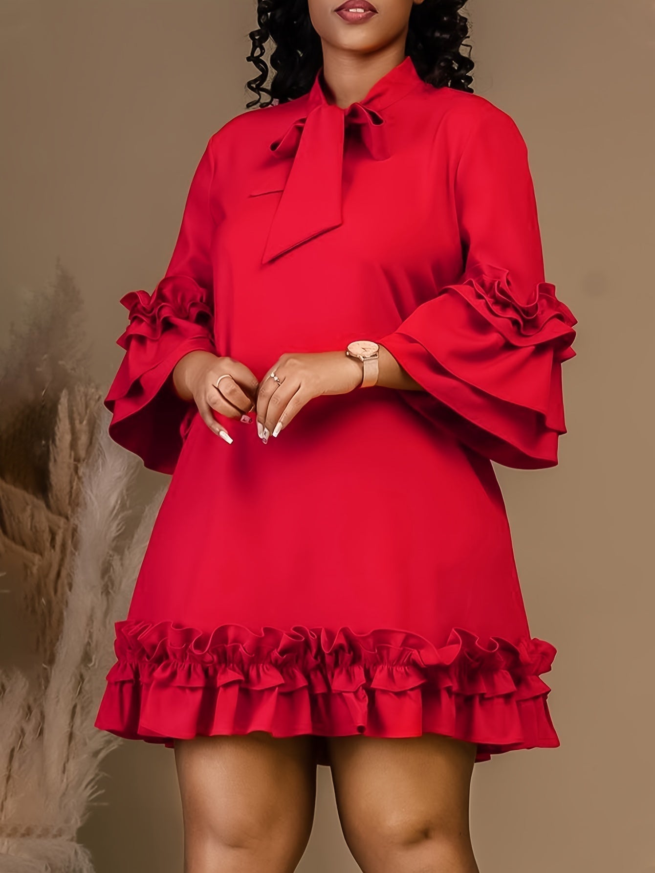 NoirRuffle® | Elegant Bow Tie Dress