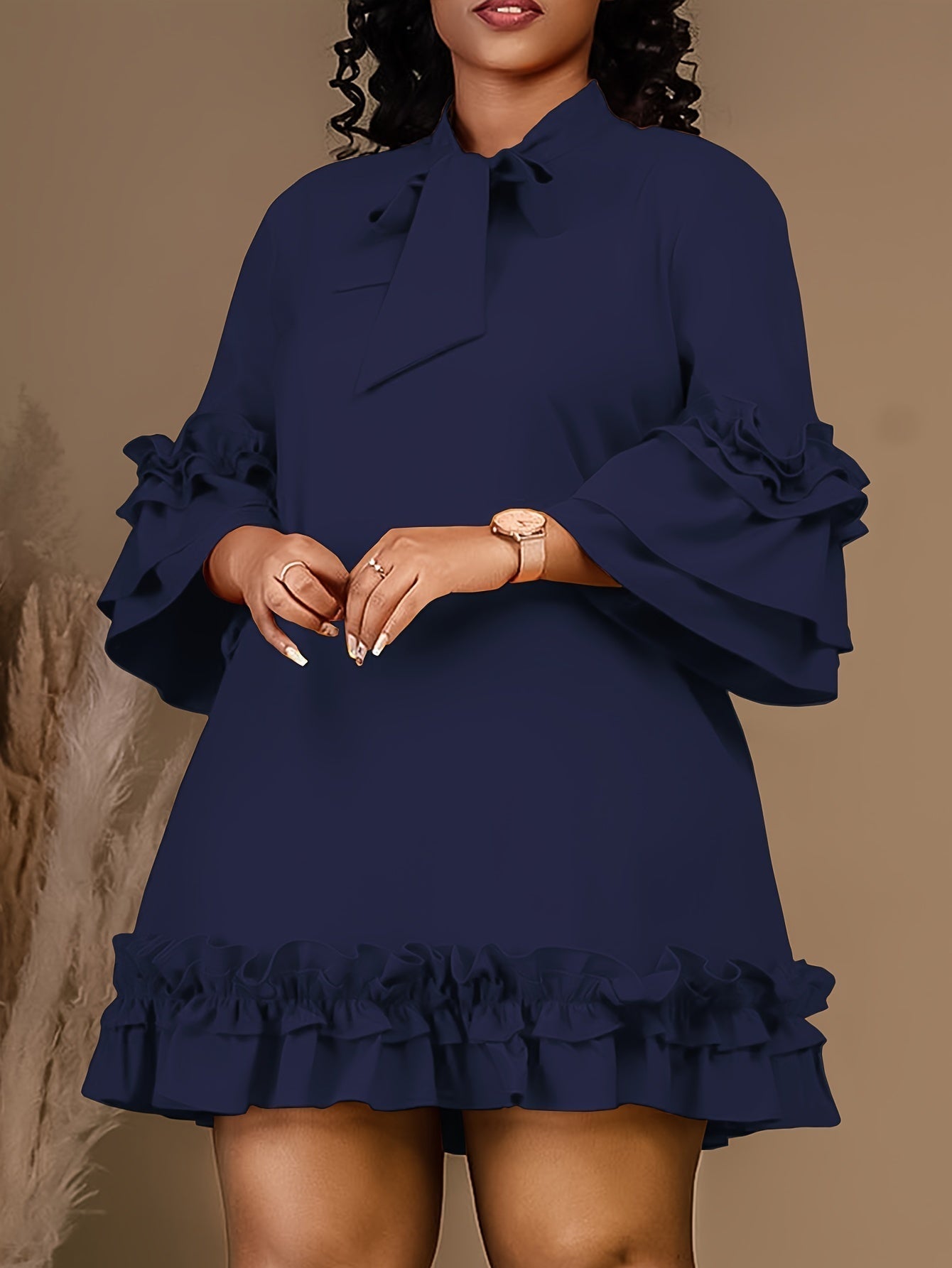 NoirRuffle® | Elegant Bow Tie Dress