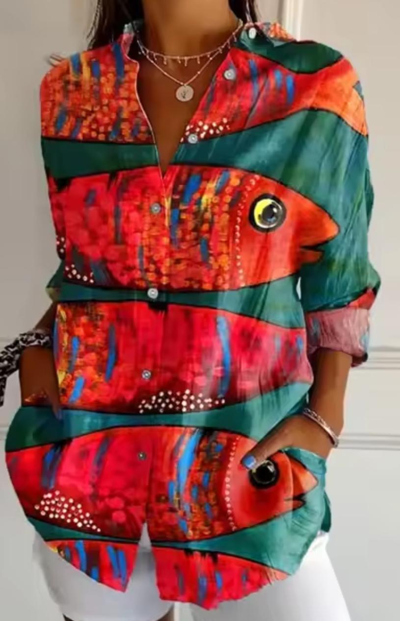 FinTastic® | Color Splash Button-Up