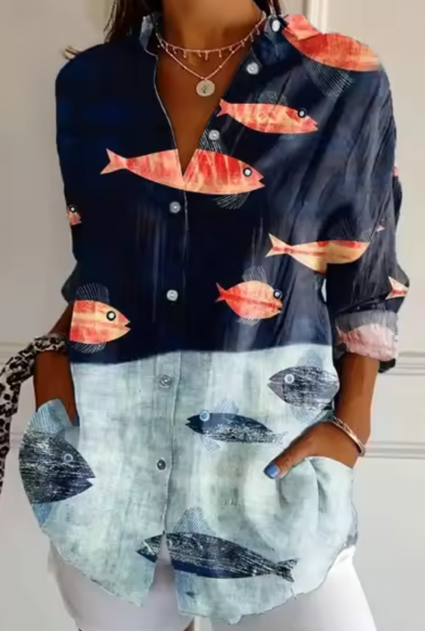 FinTastic® | Color Splash Button-Up