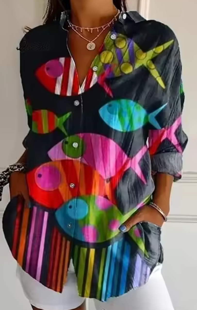 FinTastic® | Color Splash Button-Up