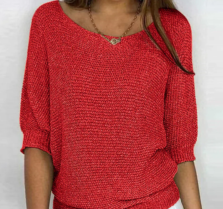 Solviane® | Relaxed Open-Neck Pullover