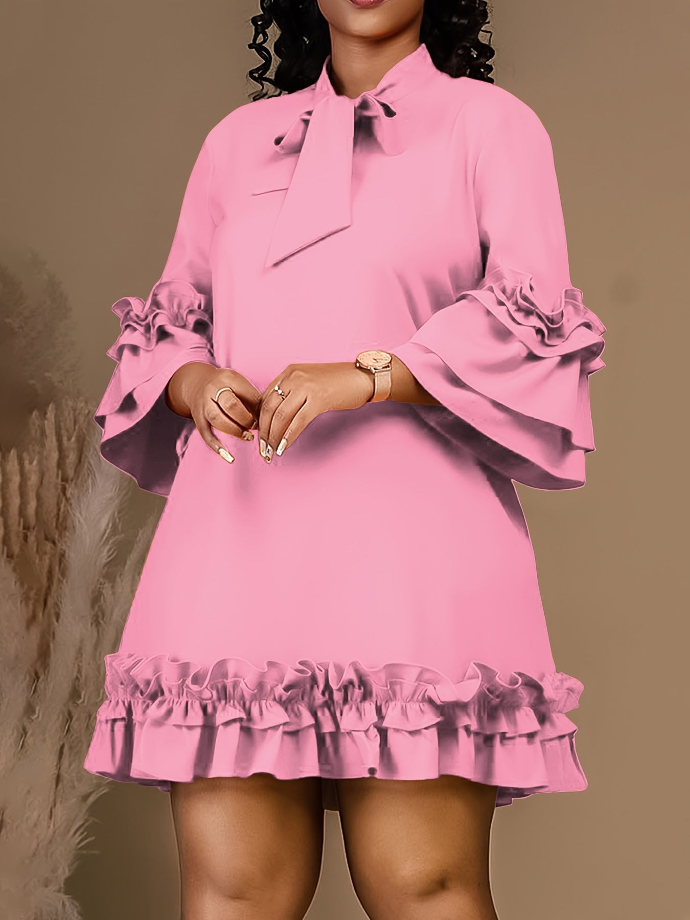 NoirRuffle® | Elegant Bow Tie Dress