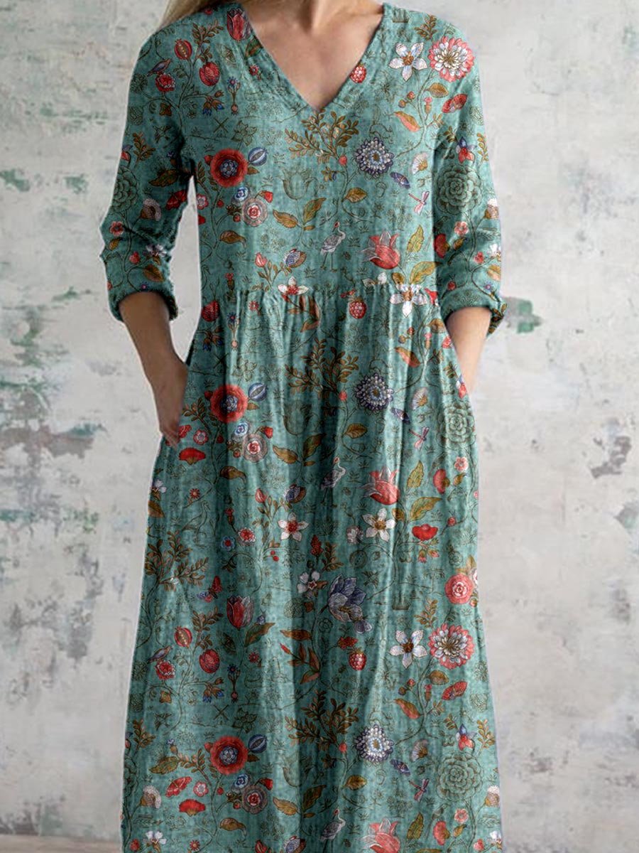 Elysora® | Timeless Floral Elegance Dress