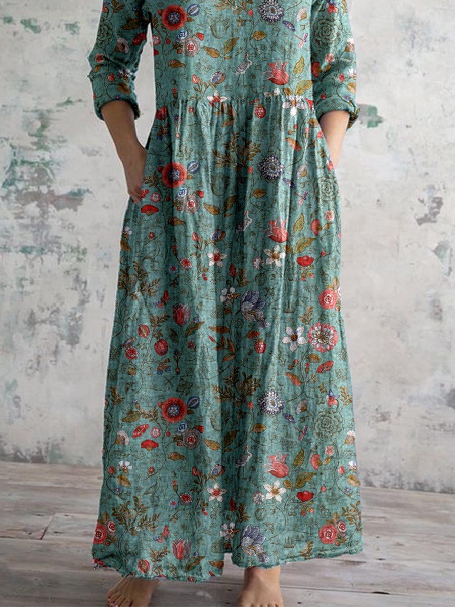 Elysora® | Timeless Floral Elegance Dress