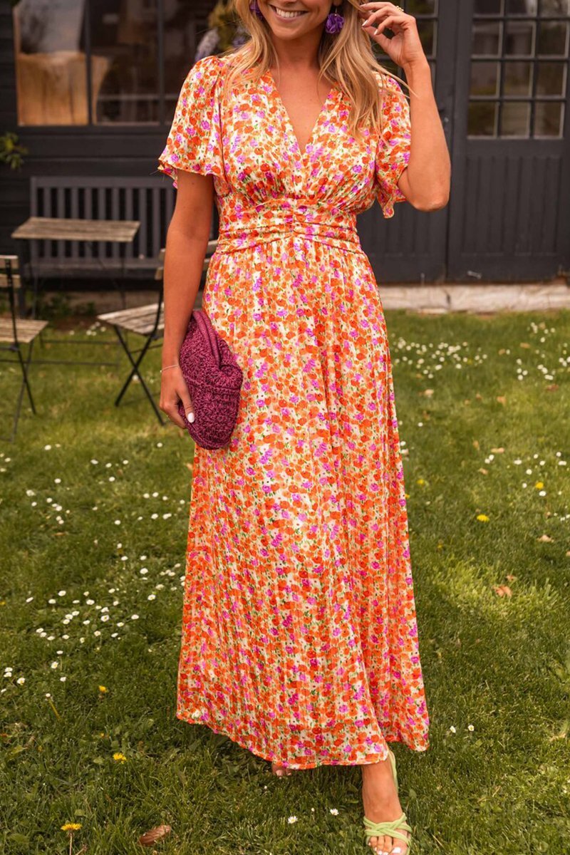 Alora™ | Elegant V-Neck Maxi Dress